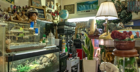 Bari, in via Galiani c'è un colorato e claustrofobico "museo vintage": la casa del signor Gianfranco